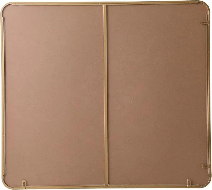 ARS Concepts Aura, Soft Corner Metal Rectangular Mirror 36X40 Inch in, Modern, Brass - ModernBath