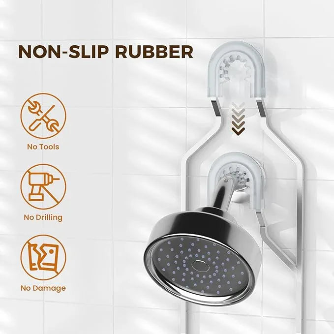 REINHARDT Adjustable Shower Caddy Hanging Split Shower Caddy for Handheld Showerheads, Rustproof Shower Organizer with Hooks for Razor Over the Head Caddy with Soap Holder Bathroom Accessories, Silver - ModernBath