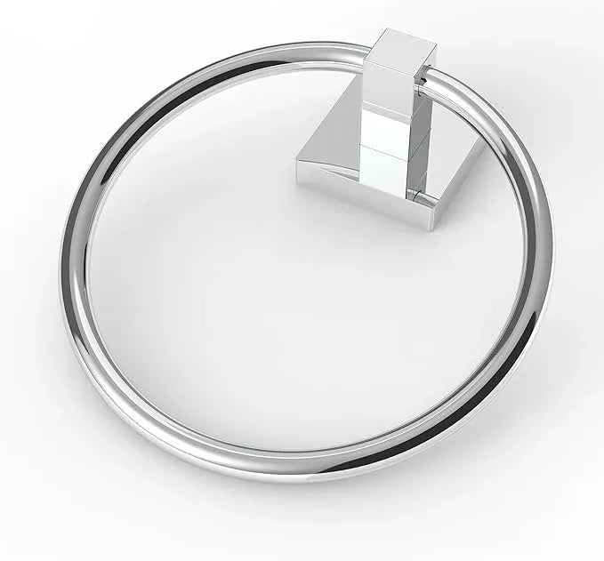 RUACQ Towel Ring for Bathroom,Square Base Hand Towel Holder Hangers Wall Mount,Heavy Duty,Stainless Steel(Chrome) - ModernBath