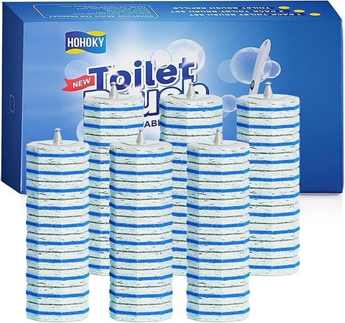 60pc Refills Disposable Toilet mats Brush Cleaning System, Toilet Cleaning Brush, 60 Replacement Brush Heads, No Handle or Base，Toliet Wand Refills,Toilet Bowl Clean Refill Pads,Toilet Scrubber Refill - ModernBath