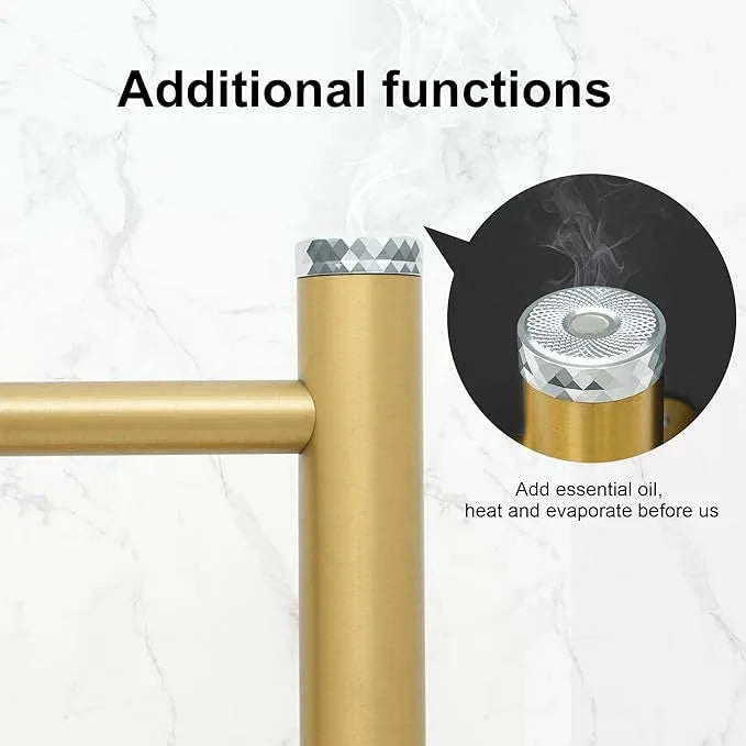 Electric Towel Warmer Rack,Heating Towel Warmer,Timer & Temperature Control,Wall-Mounted Plug-in for Bathroom, Gold,Stainless Steel,10-Bar(31.5x20.08x4.41in) - ModernBath