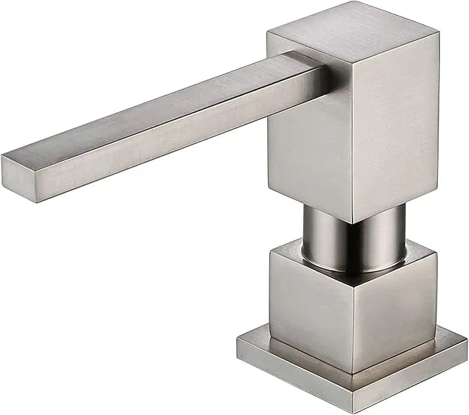 Sink Soap Dispenser for Kitchen Sink Brushed Nickel, All Brass Built-in and Refill from Top Design,Metal Hand Soap & Dish Soap Copper Pump - ModernBath