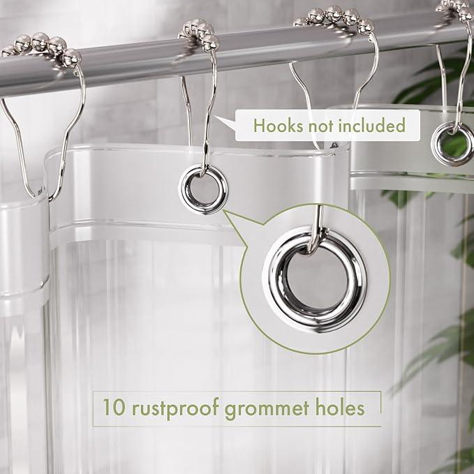 AmazerBath Shower Curtain Liner Small, 60x72 Clear Camper Shower Curtain, Waterproof Plastic Shower Liner, Lightweight PEVA Shower Curtain for Bathroom with 3 Magnets and 10 Rustproof Metal Grommets - ModernBath