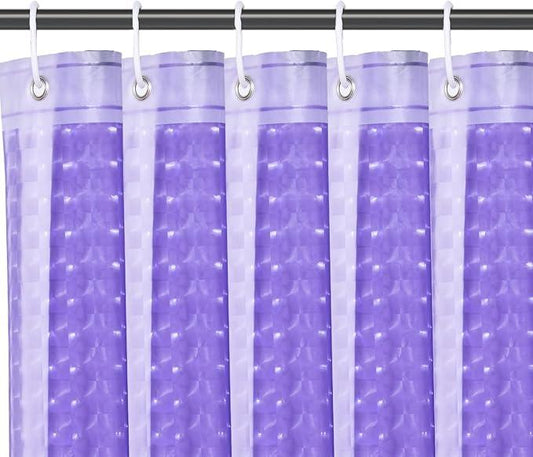 LQFMEHOT EVA Purple Shower Curtain Liner, 3D Plastic 5G Shower Liner with 12 Rustproof Metal Grommets and Weighted Magnets, Waterproof Duty for Bathroom 72 x 72 - ModernBath