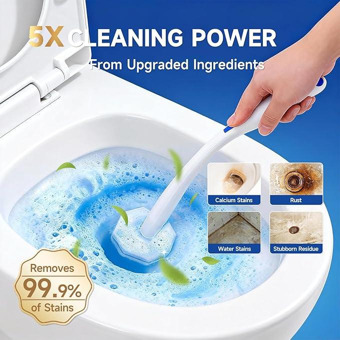 EZHERS 100 Count Toilet Wand Refills Compatible for Toilet Wand, 5X Cleaning Power Bathroom Scrubber Refill & High-Density Disposable Brush Scrubber - No Falling Apart, Instant Foam Cleaning - ModernBath