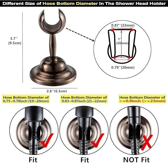 JiePai Solid Brass Adjustable Shower Holder Bracket, Wall Mount Holder with Screws - ModernBath