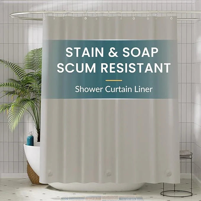 Titanker Shower Curtain Liner 72x72 Tan Shower Liner Lightweight PEVA Shower Curtains for Bathroom, Waterproof Shower Liner with Magnets and Rustproof Grommet Holes - ModernBath