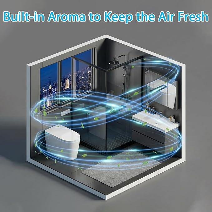 TOTTE Luxury Smart Toilet with Bidet Built-in, Auto Open/Close, Dual Auto Power Flush, One Piece Elongated Toilet with Instant Warm Water & Warm Air Dryer, Built-in Aroma System, Japanese Toilets - ModernBath