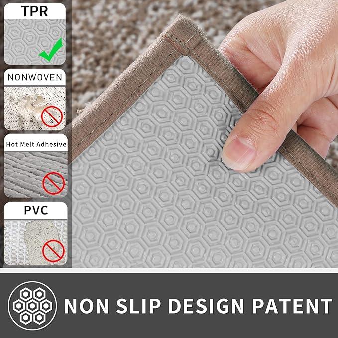 Yimobra Bathroom Rugs Non Slip Washable Ultra Soft Absorbent Microfiber Bath Mat, Dual-Tone Decor Rug with Rubber Backing for Bathroom Floor, Tub and Shower,24x17,Home Essentials,Brown and White - ModernBath