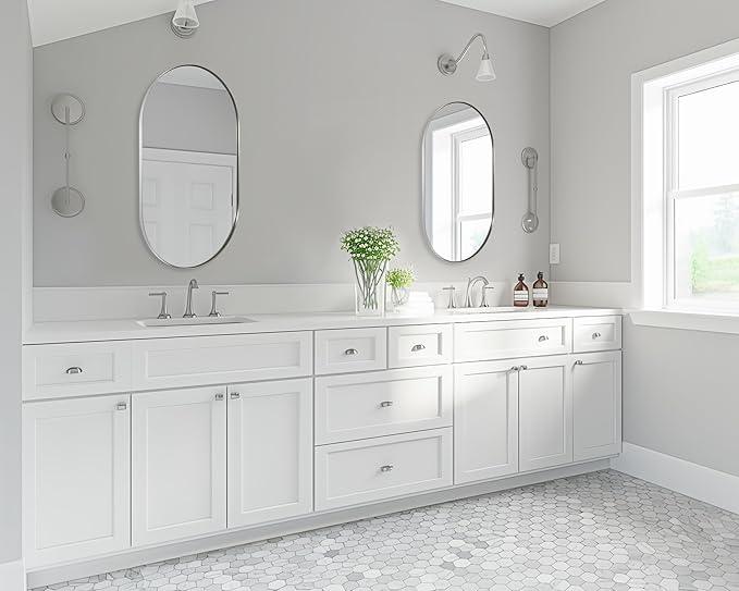 ANDY STAR Rustproof Chrome Oval Mirror for Bathroom, 24x40 Oval Vanity Mirror for Wall, Polished Nickel Mirror for Bathroom in SUS304 Metal Frame 1’’ Deep Wall Mounted Vertical/Horizontal - ModernBath