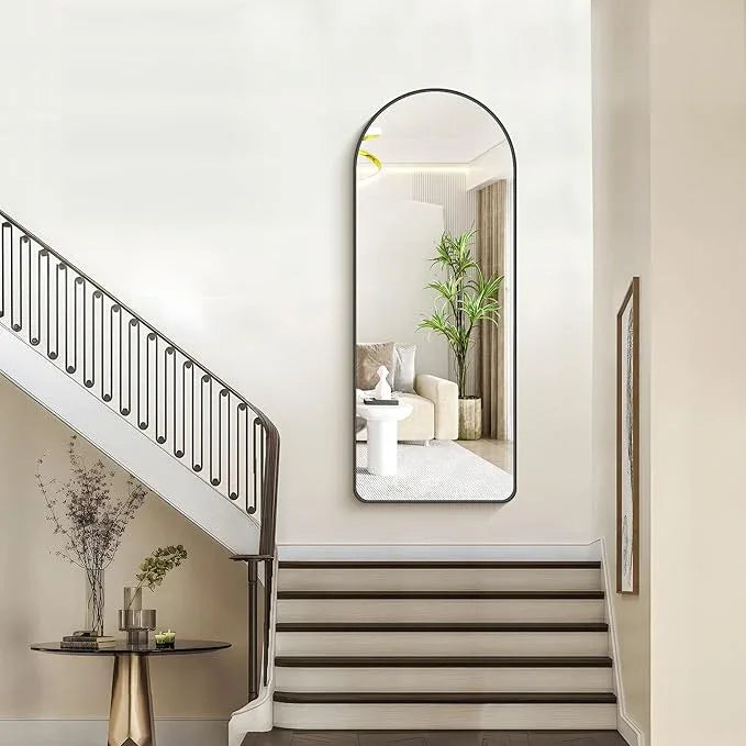FORBATH Large Arched Wall Mirror 60x24 Inch, Black Arch Full Length Mirror with Aluminum Frame for Bedroom, Fireplace,Entryway,Living Room,Home Decor,Hanging or Leaning Against Wall - ModernBath