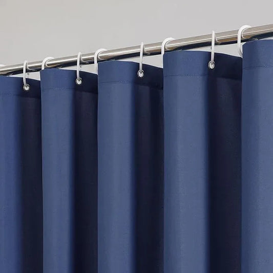 OVZME Zora Dusty Blue Shower Curtain for Bathroom, Fabric Shower Curtain Set with 12 Hooks - Soft Cloth Hotel Spa Quality, Water Repellent, Machine Washable Bath Curtain, Grommets Top, 72Wx72L - ModernBath