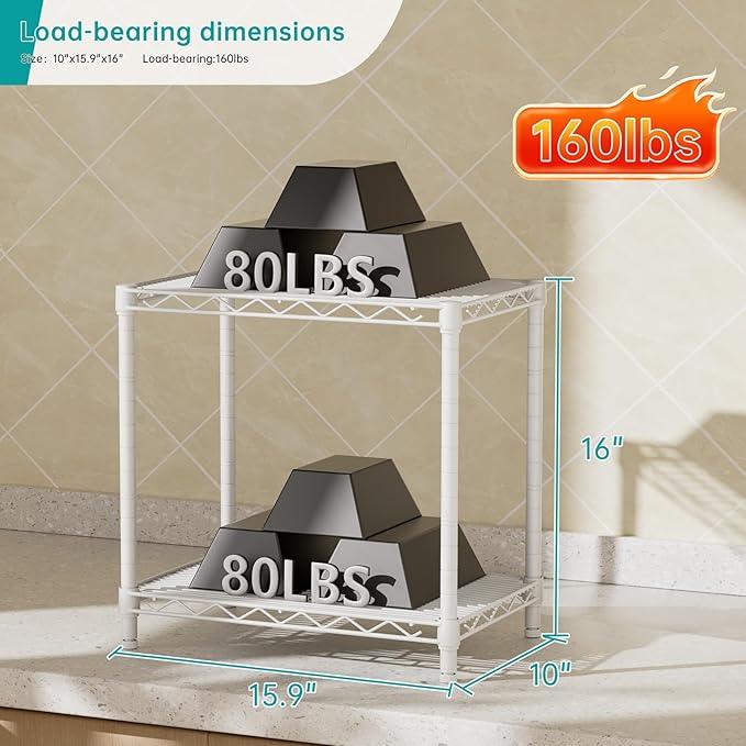 SINGAYE Shelf Closet Wire Shelving：Adjustable Metal Unit for Laundry Room Organization Bathroom Kitchen Home Storage Small Pantry Rack Shelves - ModernBath