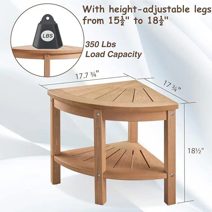 ACUEL Shower Stool for Inside Shower, Corner Shower Stool, Shower Bench Seat with Storage Shelf for Shaving Legs Plastic Spa Bath Step Foot Rest for Bathroom Small Place - ModernBath