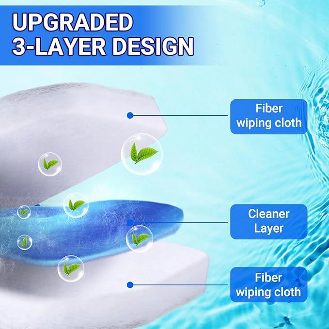 30 Count Disposable Toilet Brush Refills, Toilet Refill Pads Compatible with Oshang Toilet Brush, Bathroom Cleaning Heads - ModernBath