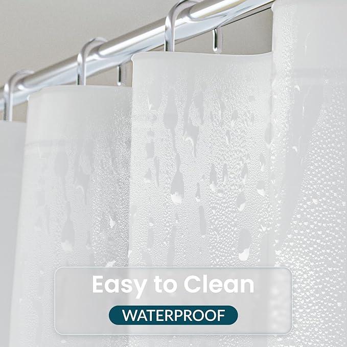 Titanker White Shower Curtain Liner 72 x 78 Long Plastic Shower Liner PEVA Shower Curtain with Liner for Bathroom, Waterproof Lightweight Shower Liner with Magnets and Rustproof Metal Grommet Holes - ModernBath