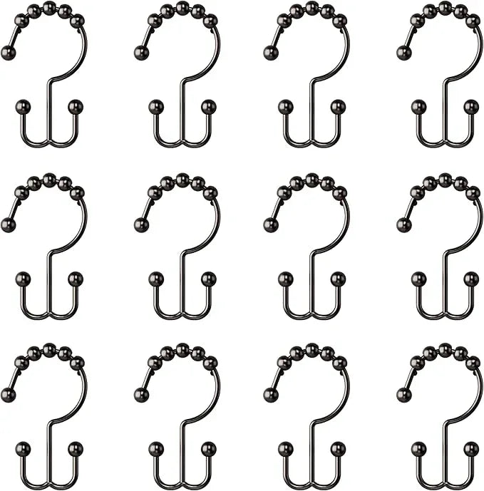 Zenna Home Metal Double Glide Shower Rings, Oil Rubbed Bronze – Set of 12 Heavy Duty, Rust-Resistant Shower Rings with Smooth Glide for Shower Curtains and Liners - ModernBath