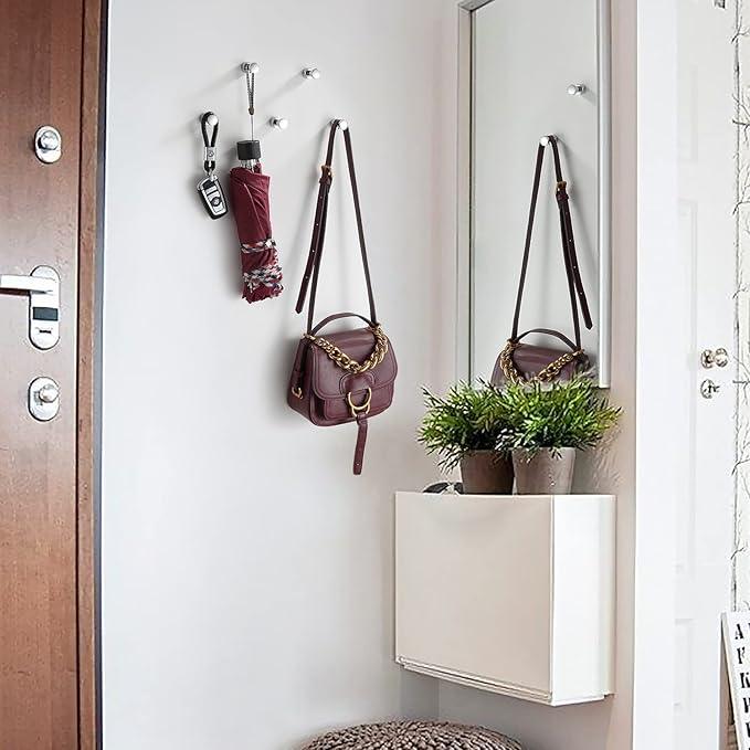BVL Brass Robe Hook, 5 Pack, Chrome, Wall-Mounted, for Bathroom and Kitchen - ModernBath