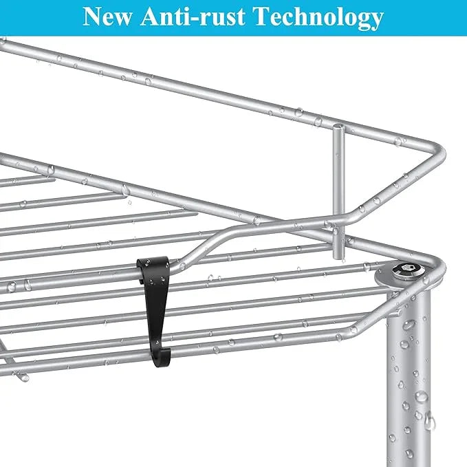 3 Tier Floor Standing Corner Shower Caddy Organizer Shelf with Hooks, Bathroom Shelves Stand Rack, Silver - ModernBath