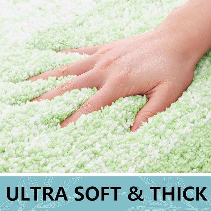 Arotive Microfiber Bathroom Rugs, Shaggy Soft and Absorbent Bath Rug, Non-Slip, Thick Plush Machine Washable Dry Bath Mats for Bathroom, Tub and Shower, 30x20, Sage Green, Rectangular - ModernBath