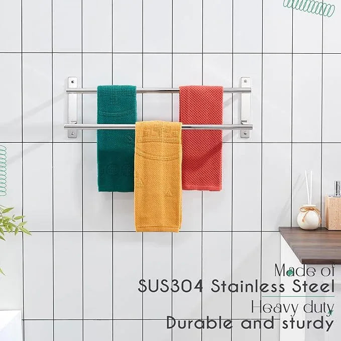 KOKOSIRI Bathroom Towel Racks 24 Inch Double Towel Bars Bath Towel Holder Towel Storage Towel Shelves Towel Rails Wall Mount Stainless Steel Polished Chrome B5010CH-L24 - ModernBath