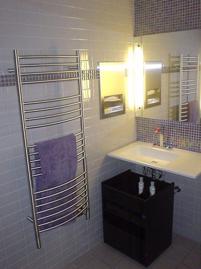Amba Jeeves DCB Model D-Curved 20-Bar Hardwired Towel Warmer in Brushed - ModernBath