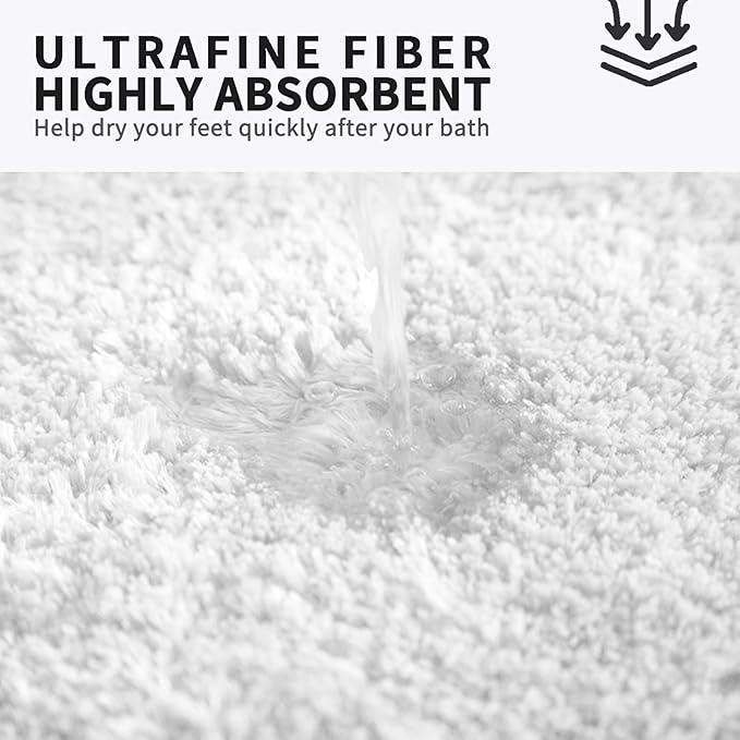 FIFU Bathroom Runner Rug 24" W x 60" L, Bath Mats for Bathroom, Bedroom & Kitchen, Non-Slip Rubber Latex Backing, Comfort & Soft Shower Bathmat & Carpet for Sink, Home & Hallways, White - ModernBath