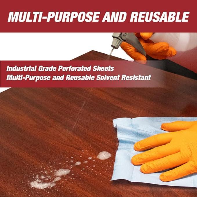 Prep Wipe Premium Lint-Free Wipes (4 Boxes / 1200 Sheets) | Polypropylene Heavy Duty Shop Cloths | Solvent & Oil Absorbent Towels | 10" x 14" - ModernBath