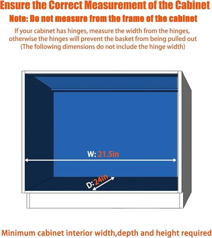 ROOMTEC Pull Out Cabinet Organizer, Cabinet Pull Out Shelves 20" W x 21" D, Heavy Duty Cabinet Drawers Slide Out Kitchen Cabinet Organizers Storage Shelf - ModernBath