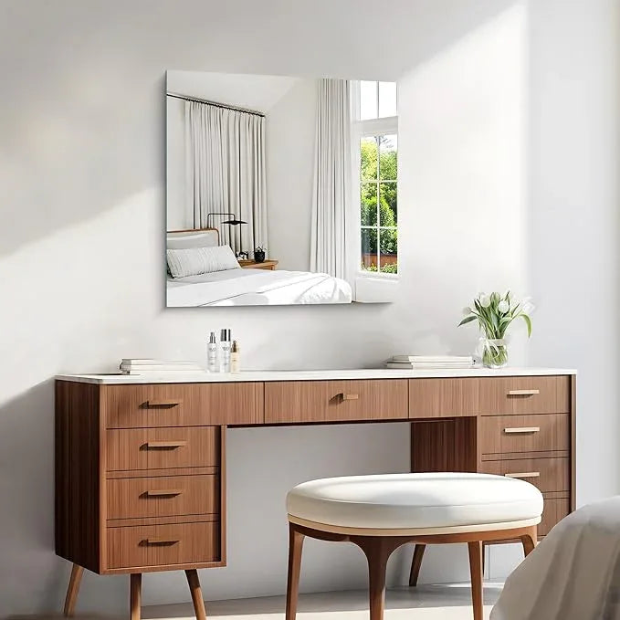 KOCUUY Frameless Mirror, 24"x24" Bathroom Mirror for Over Sink, Upgraded Shatterproof, Large Rectangle Unframed Mirror for Wall, Bathroom, Bedroom, Living Room, Entryway, Hang Horizontal/Vertical - ModernBath