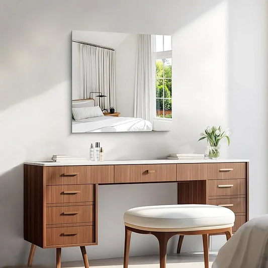 KOCUUY Frameless Mirror, 24"x24" Bathroom Mirror for Over Sink, Upgraded Shatterproof, Large Rectangle Unframed Mirror for Wall, Bathroom, Bedroom, Living Room, Entryway, Hang Horizontal/Vertical - ModernBath