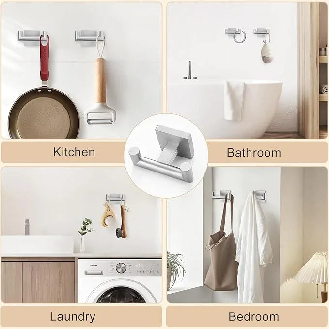 Brushed Nickel Bathroom Hardware Set, 5-Piece Bath Towel Bar Set with 23.6” Towel Bar, Towel Ring, Toilet Paper Holder, Two Hooks, SUS304 Towel Racks for Bathroom Wall Mounted - ModernBath