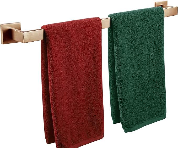 KOKOSIRI 20-Inch Towel Holder for Bathroom Kitchen Towel Bars Wall Mount SUS304 Stainless Steel Towel Rack, Champagne Bronze B4003CPG-L20 - ModernBath