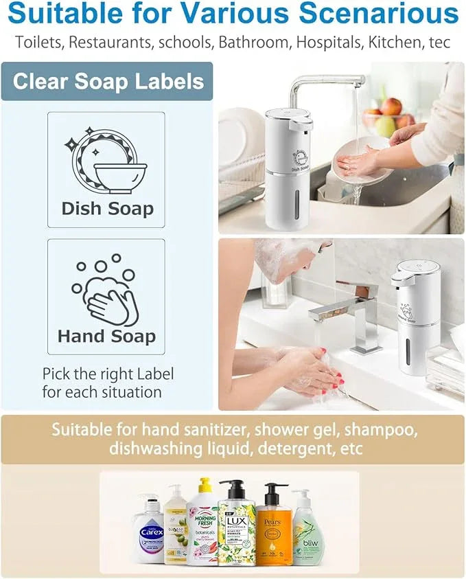 Gotofine Automatic Liquid Soap Dispenser,4-Level Adjustable, Wall Mount,USB Rechargeable,12.8oz/ 380ml,Touchless Hand & Dish Soap Dispenser for Bathroom, Kitchen,Hotel, Restaurant - ModernBath