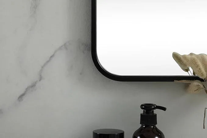 ARS Concepts Aura, Soft Corner Metal Square Mirror 42X42 Inch in, Modern, Black - ModernBath