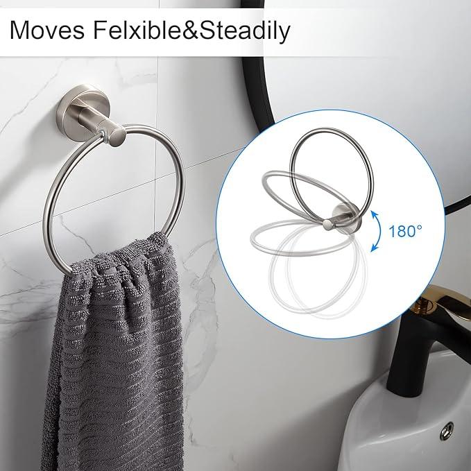 BGL Bathroom Hardware Set Brushed Nickel Bathroom Accessory Set Towel Bar 8 Pieces - ModernBath