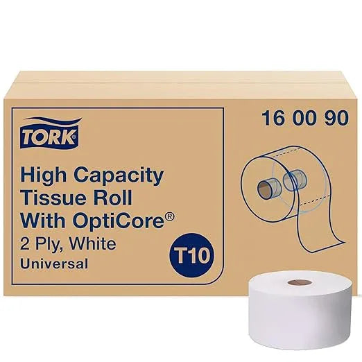 Tork OptiCore® Mid-size Toilet Paper Roll White T10, Universal, 2-ply, 12 x 2000 sheets, 160090 - ModernBath