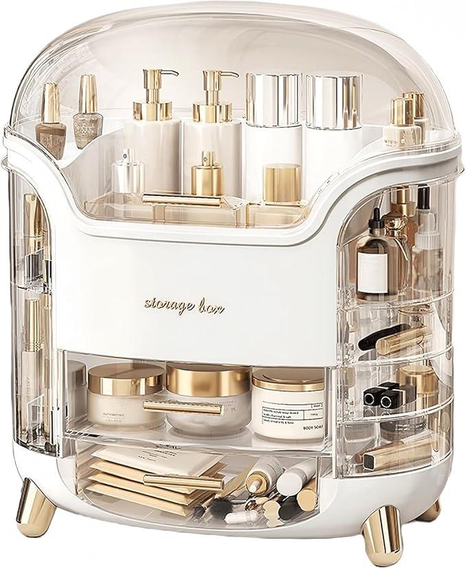 Omeily Large Makeup Organizer Countertop Vanity Organizer Cosmetic Organizer Makeup Storage Box Bathroom Counter Organizer Perfume Skincare Organizers Gift Women Girls Clear Design Easy Visibility - ModernBath