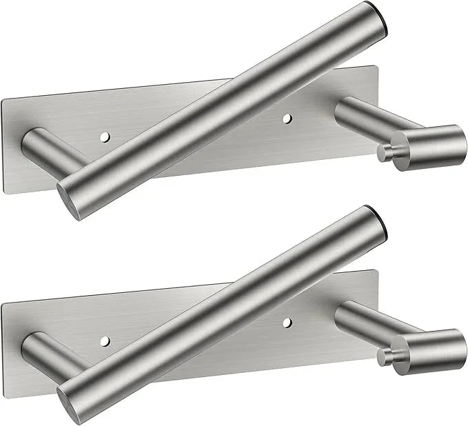 FORIOUS Adhesive Toilet Paper Holder Brushed Nickel, Self Adhesive or Wall Mounted Options, Stainless Steel Rustproof Stick on no Drilling Pivoting Toilet Tissue Roll Holder,2 Pack Stainless Steel - ModernBath
