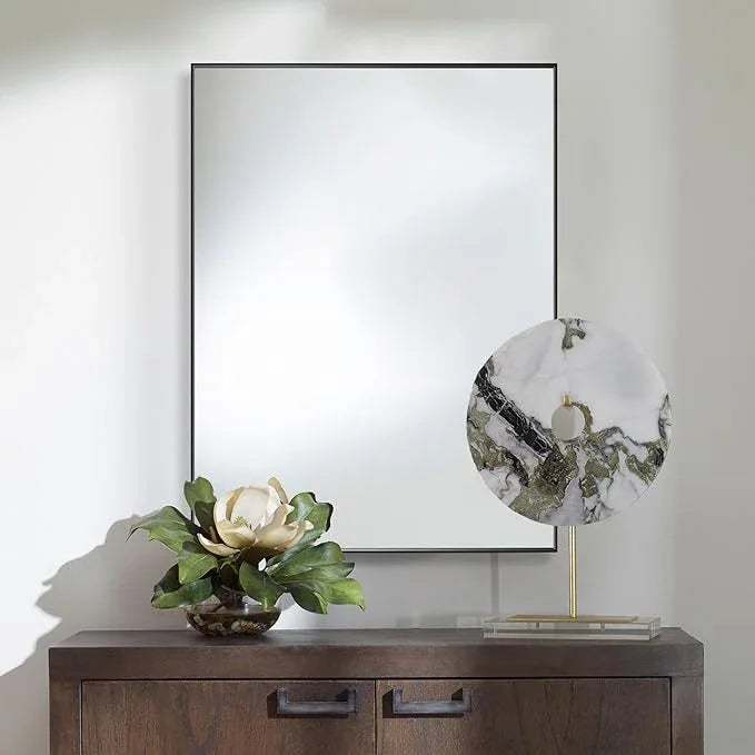 Bonverre 27x36 Inch Black Bathroom Mirror for Wall, Aluminum Frame Rectangle Rectangular Vanity Mirror, Modern Large for Bedroom, Living Room, Horizontal or Vertical - ModernBath