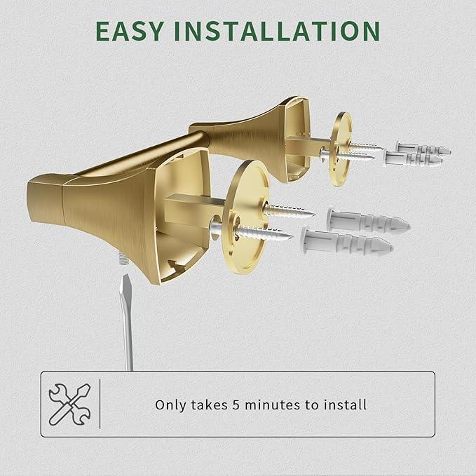 Toilet Paper Holder Wall Mount Brushed Gold Double Post Pivoting Tissue Roll Holder Stainless Steel and Zinc Alloy for Bathroom RV Commercial - ModernBath