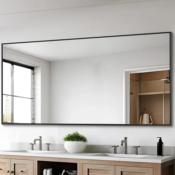 DESBING Black Bathroom Mirror for Wall, 30x60 Inch Rectangle Mirrors with Metal Frame, Modern Vanity Wall Mirror Decor for Entryway Hangs, Bathroom Living Room Horizontal or Vertical - ModernBath