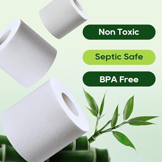 ECOLipak Bamboo Toilet Paper, Septic Safe Toilet Tissue, 16 Double Rolls, 320 Sheets Per Roll, Tree Free, Non Toxic, 2 Ply, Soft and Absorbent, Eco Friendly Dye-Free Paper - ModernBath