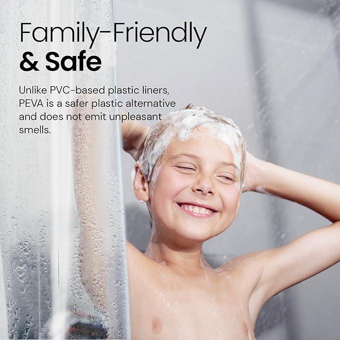 LiBa Bathroom Shower Curtain - Waterproof Plastic Shower Curtain Premium PEVA Non-Toxic with Rust Proof Grommets Clear 10G Heavy Duty Bathroom Accessories 72x78 - ModernBath