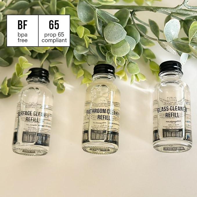 Public Goods Bathroom Cleaner Refill | Refill Concentrate for Toilets, Tile, Showers, Sinks | Cruelty Free, Vegan Friendly | Scented with Lemon Rosemary Essential Oils | 3 Pack - 24 Oz Diluted - ModernBath