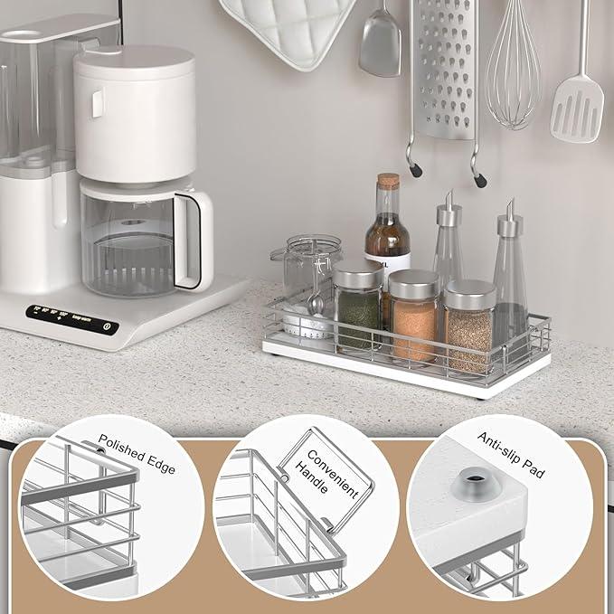 JNFUZ Toilet Paper Basket, 2PCS 13 Inch Bathroom Tank Tray Top of Toilet Storage Toiletries Organizer for Bathroom, Living Room and Kitchen - ModernBath