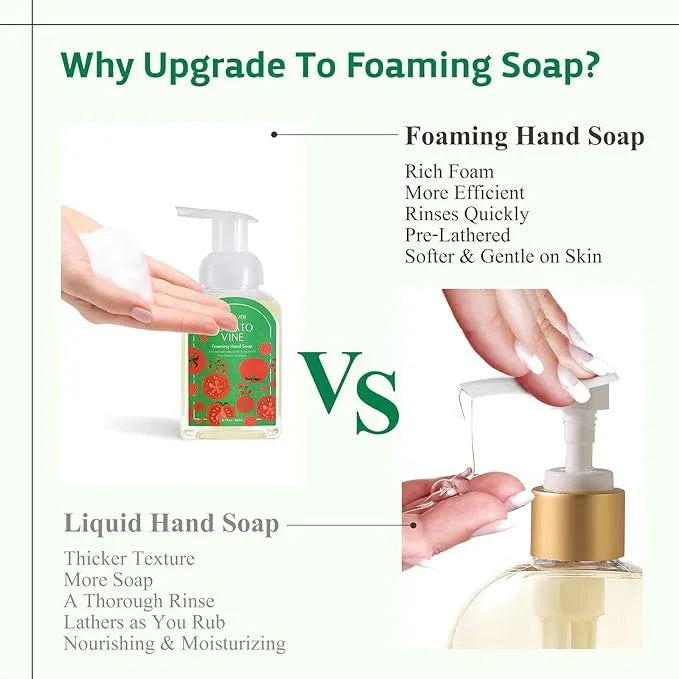 ROMIIE ZOI Foaming Hand Soap Refill Gift Set – Tomato Vine Scent – 3 Pack (33.8 Fl Oz Each) with Refillable Dispenser, Chemical-Free & Moisturizing Formula – Bulk Refills Setfor Bathroom & Kitchen - ModernBath