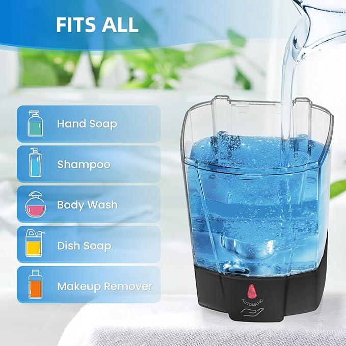 SVAVO Automatic Soap Dispenser Hand Soap Dispenser Wall Mount 600m/21 fl.oz, Touchless Electric Sensor Pump Battery Operated for Offices Home Kitchen Bathroom Hotel Restaurant Commercial - ModernBath