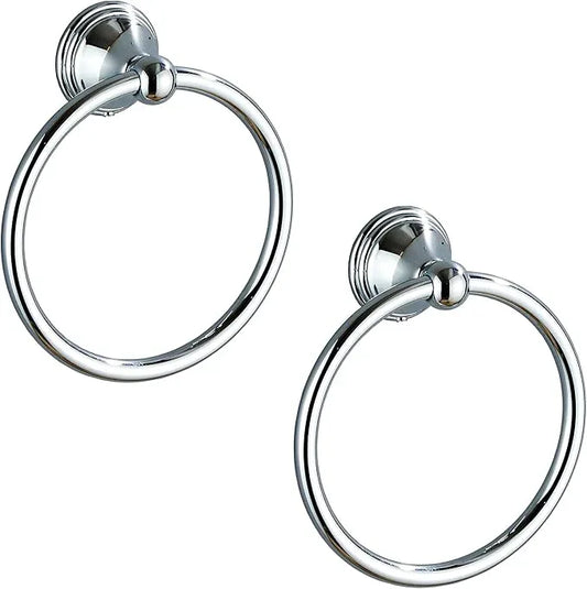 Towel Ring for Bathroom, Chrome Hand Towel Holder 2 Pack, Bathroom Accessories and Towel Racks for Bathroom Wall Mount - ModernBath