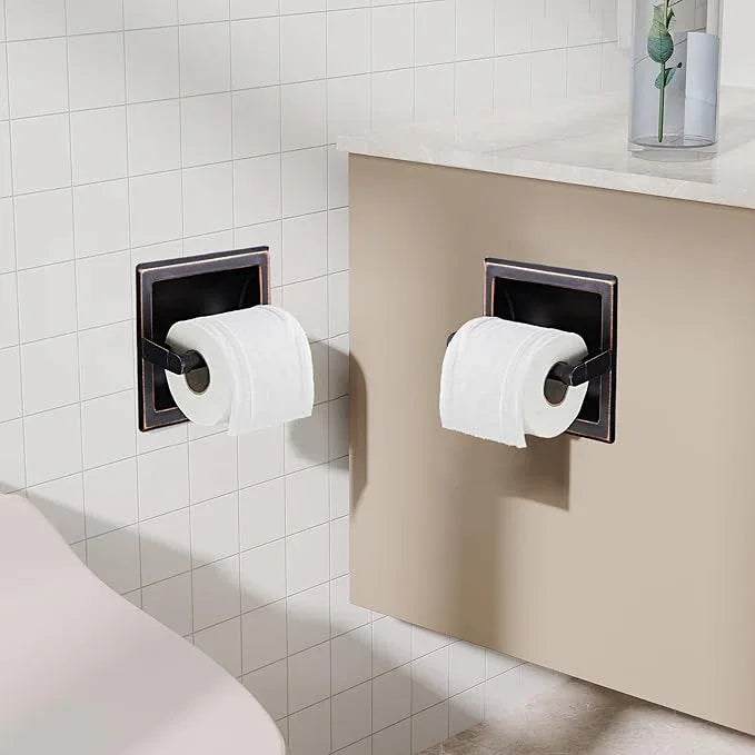 Toilet Paper Holder 2 Pack, Recessed Pivoting Toilet Paper Holder Wall Mount Stainless Steel for Large Rolls in Bathroom (Oil Rubbed Bronze) - ModernBath